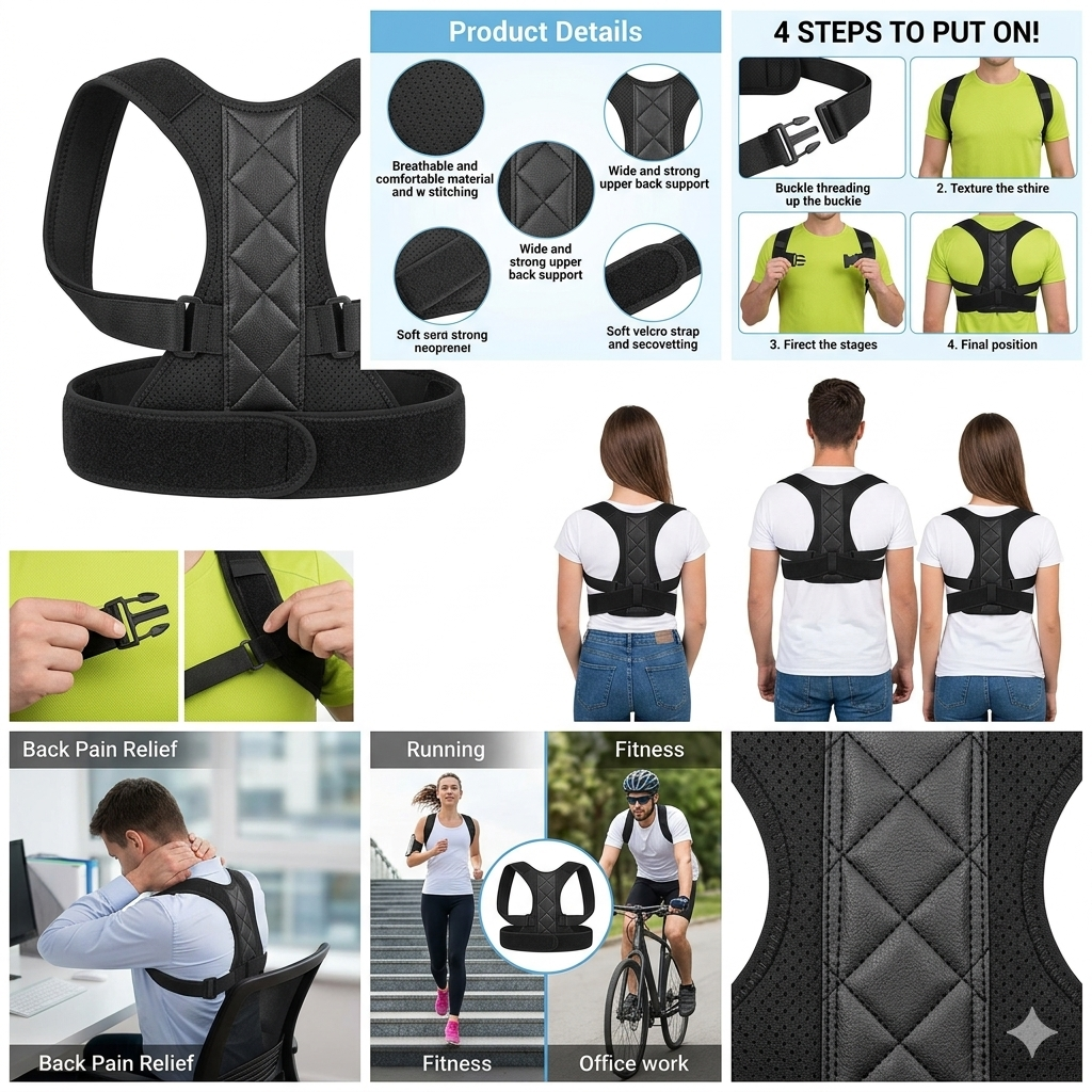 Adjustable Posture Corrector Upper Back Shoulder Posture Belt