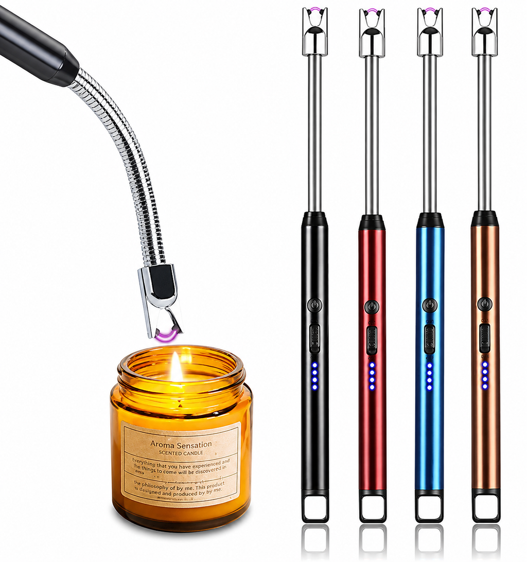 USB Rechargeable Electric Kitchen Lighter – Windproof, Flameless Arc Lighter for Gas Stove, Candles & Diwali (Pack of 1)